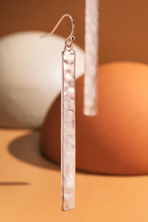Hammered Rose Gold Rectangle  Earring *