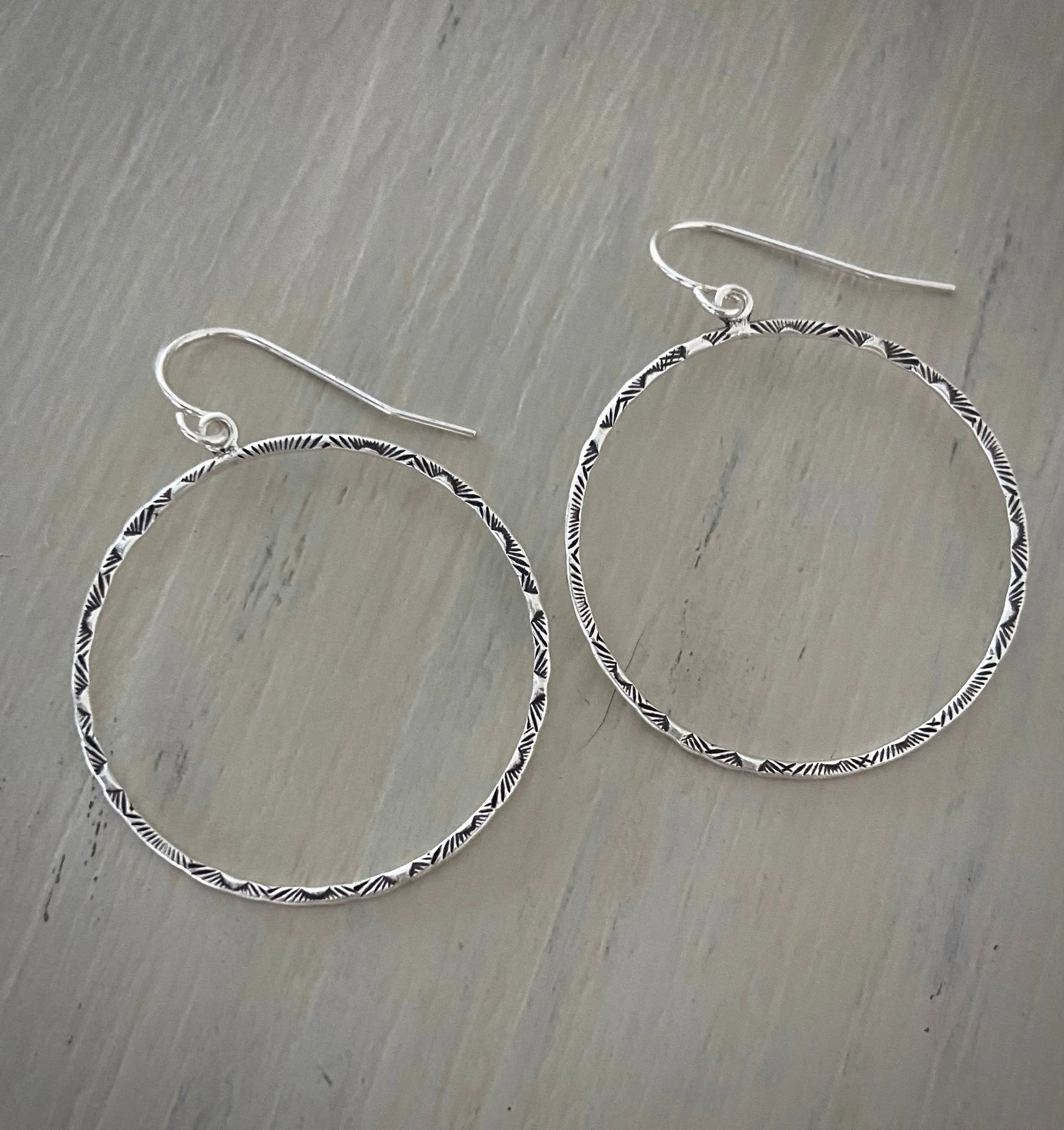 Hand Stamped Hoops