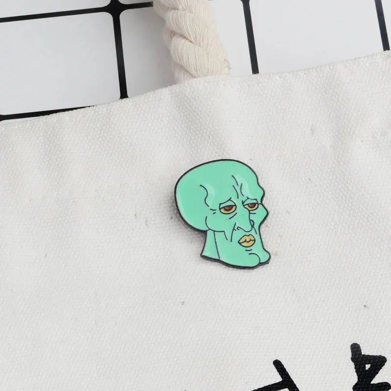 Handsome Squid Enamel Pin