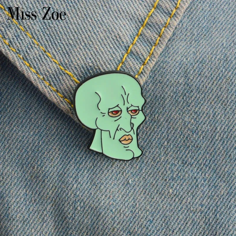 Handsome Squid Enamel Pin