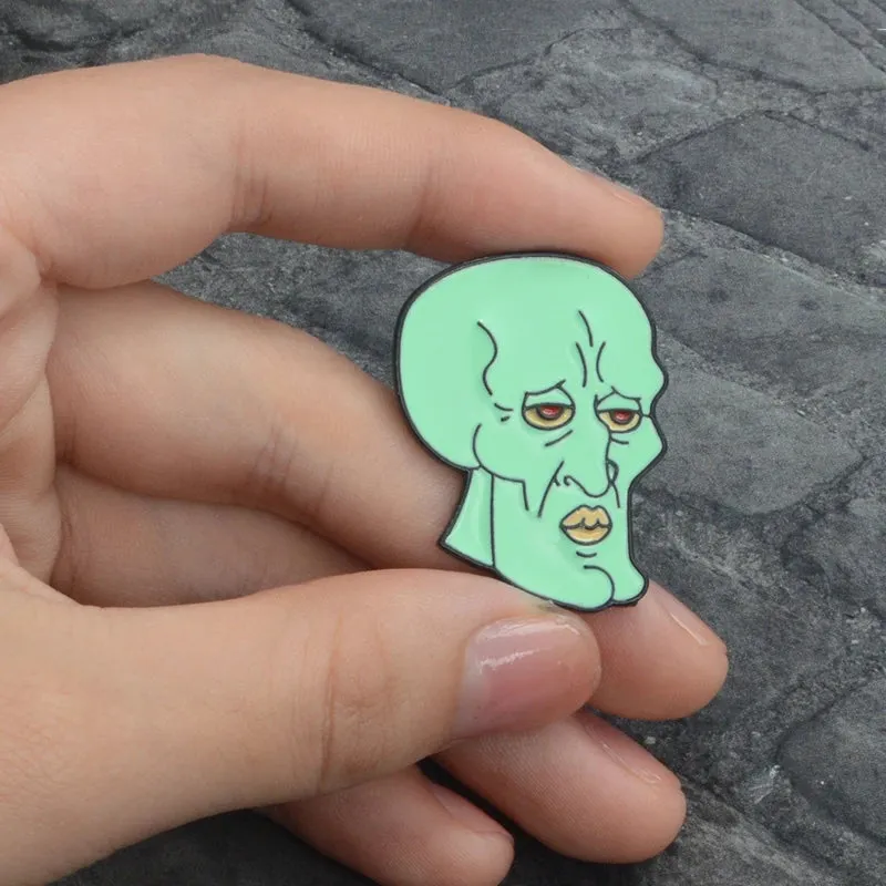 Handsome Squid Enamel Pin