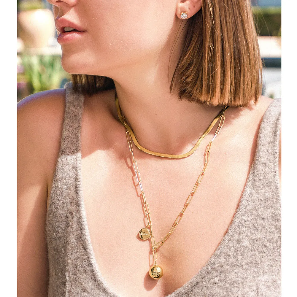 Happiness Dainty Ball Pendant Necklace