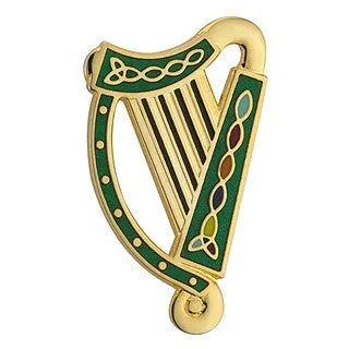 Harp Brooch Enamel 18ct Gold Plated TG1051G