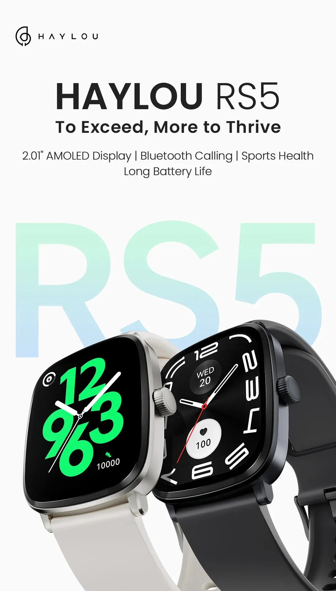 HAYLOU RS5 2.01" Ultra HD AMOLED Smart Watch