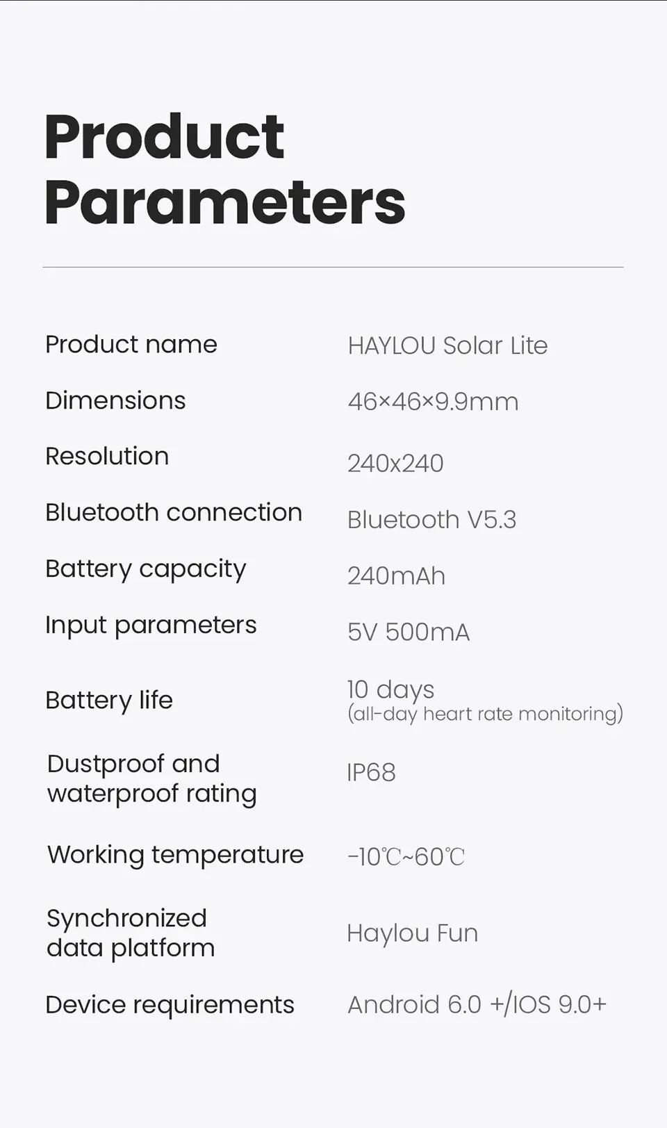 HAYLOU Solar Lite 1.38" Colour Display Smart Watch