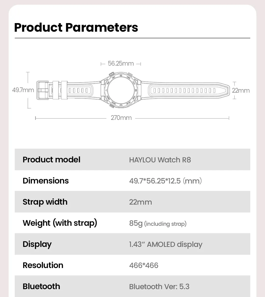 HAYLOU Watch R8 1.43" AMOLED Smart Watch