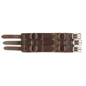 HCR-22C - Wrist Cuff w/ Four Rings- Brown