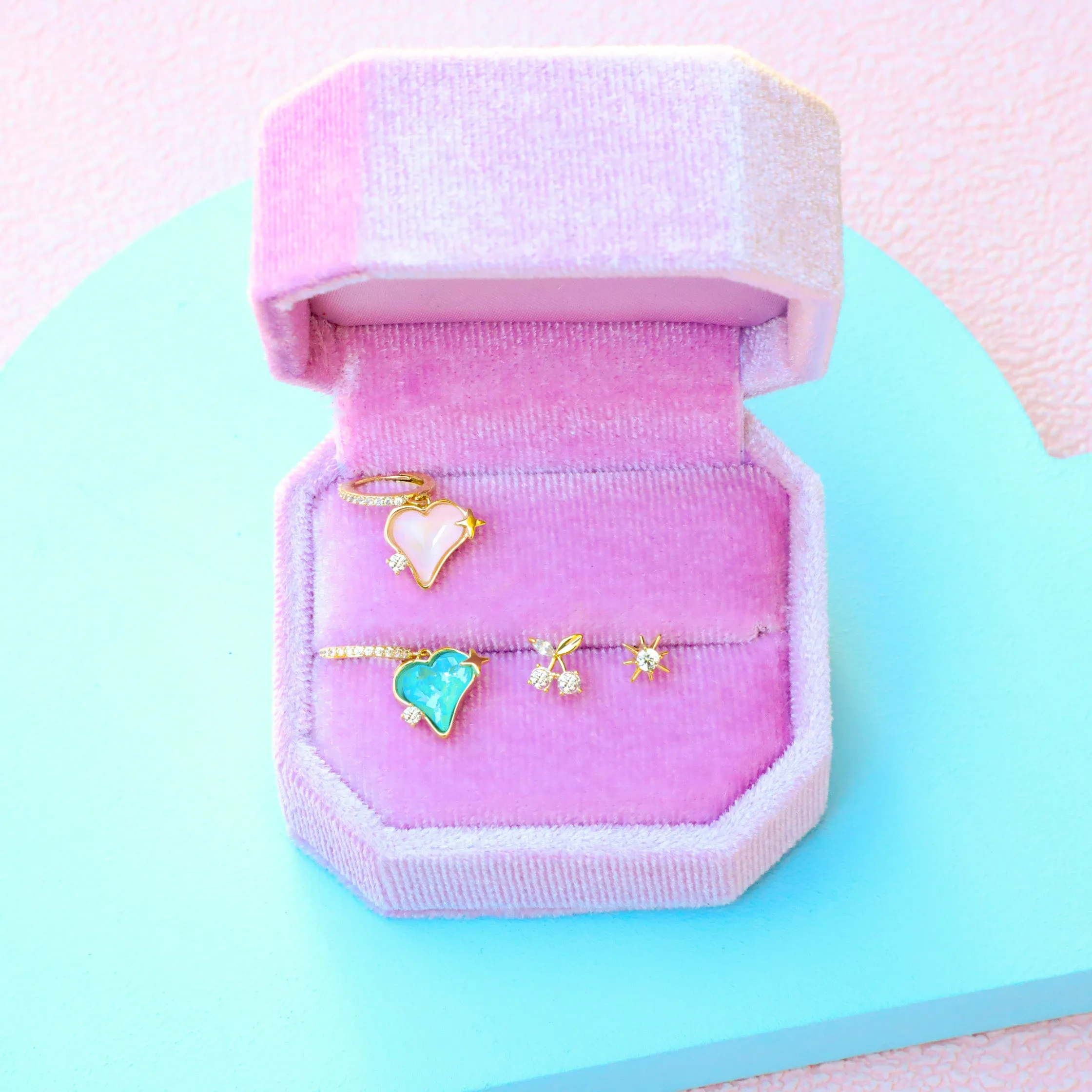 Heart & Cherry Burst Hoop Earrings