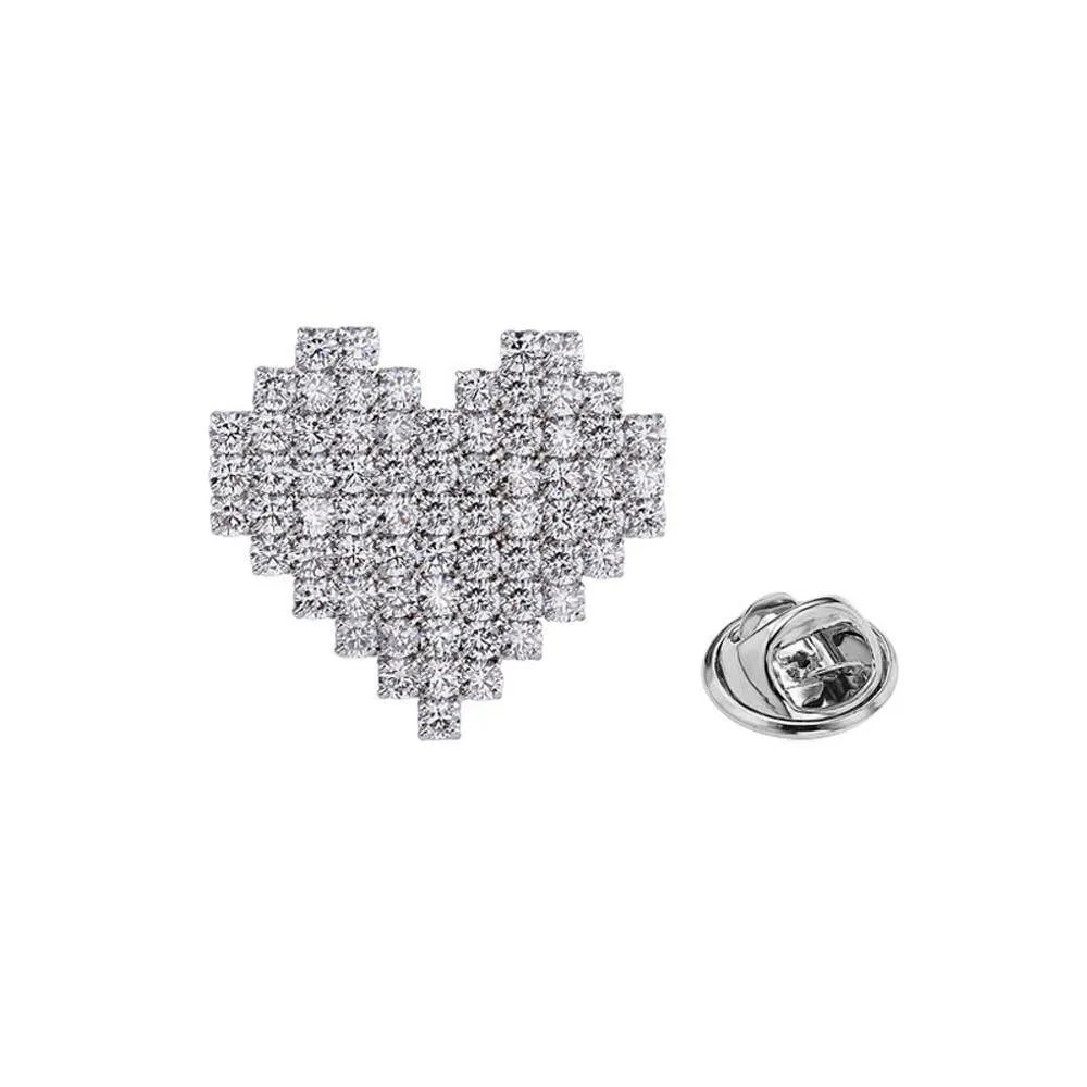 Heart Brooch Cardigan Button Sweater Coat Pin Fashion Corsage Jewelry Accessory
