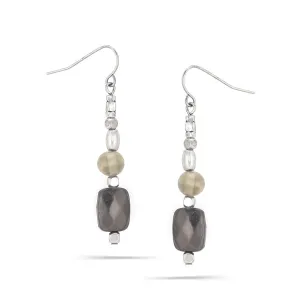 HEMATITE DROP  EARRINGS #157GR3301 (3F6)