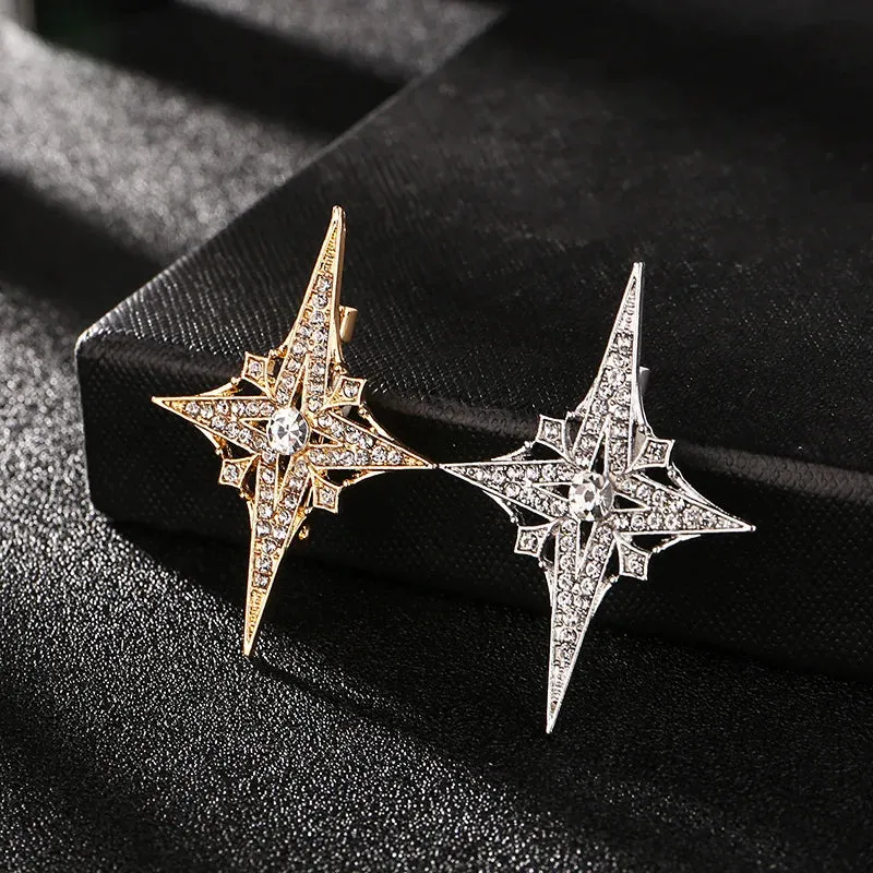High-end Crysatal Rhinestone Star Lapel Pin