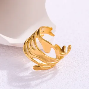 Hollow open gold  ring JLTR0534