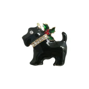 Holly Dog Brooch