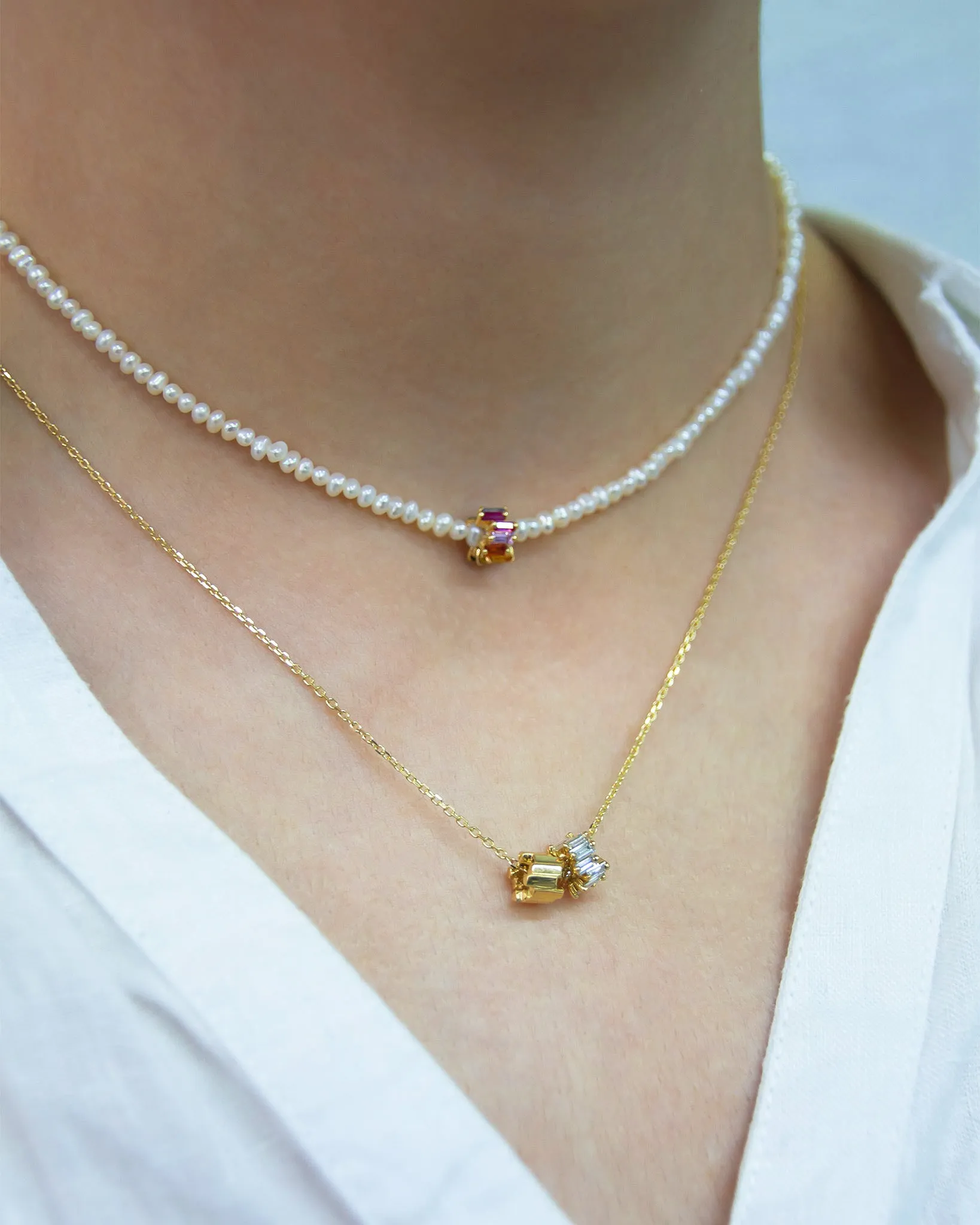 Infinite Diamond & Golden Rondelle Pendant