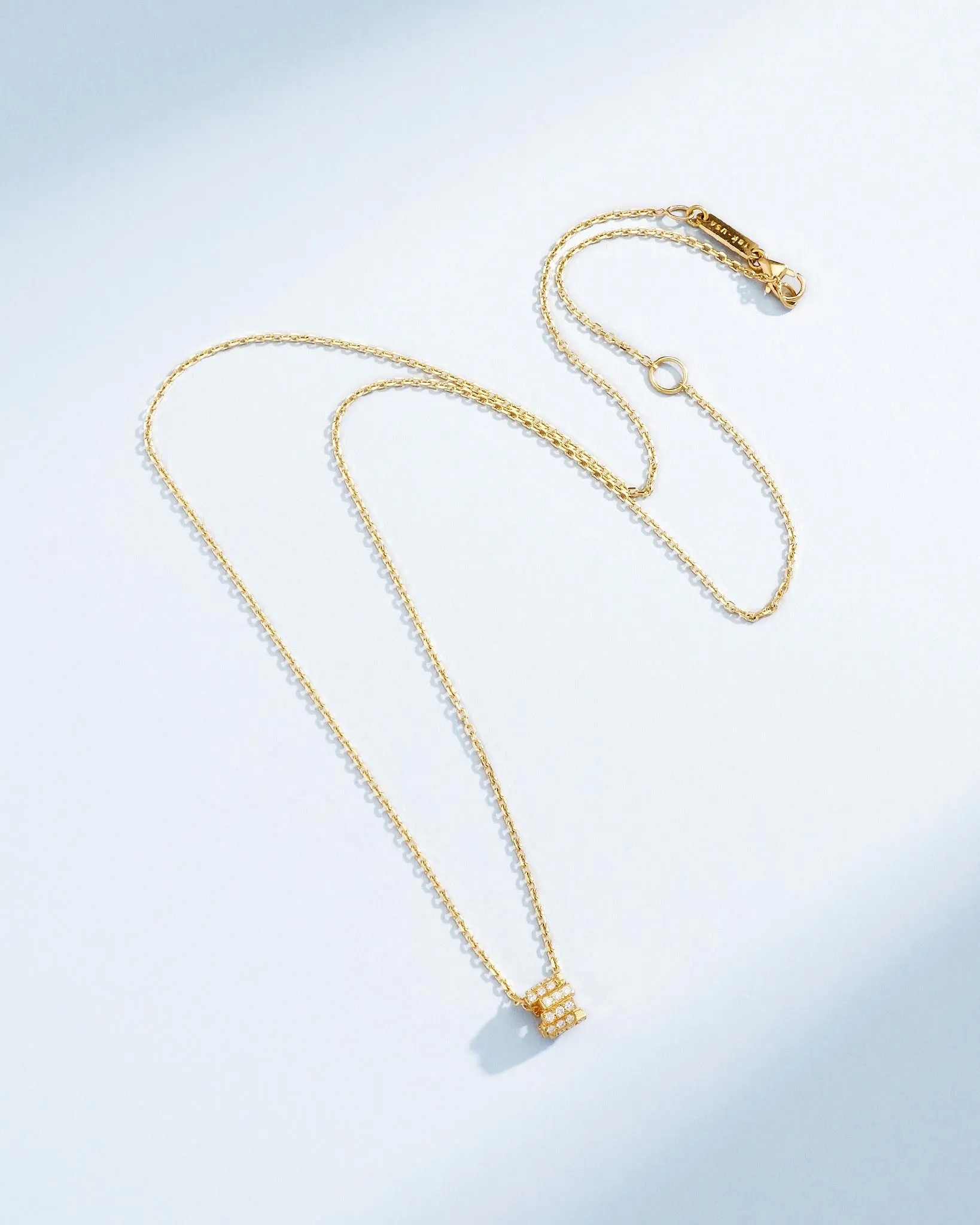 Infinite Pave Diamond Mini Rondelle Pendant