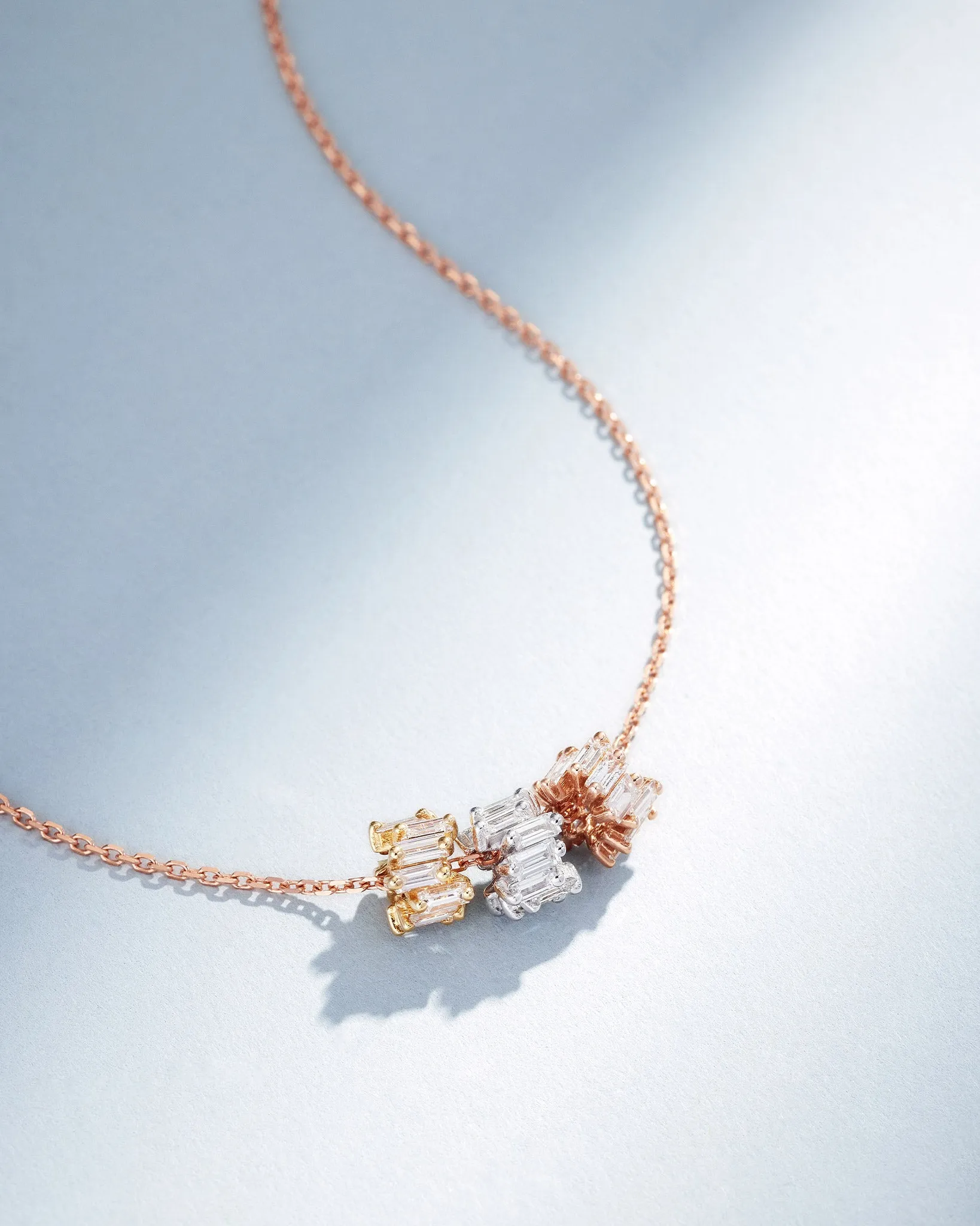 Infinite Triple Diamond Tri-Color Rondelle Pendant