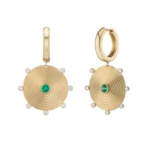 Ingrid Hoop & Drop Earrings with Emeralds