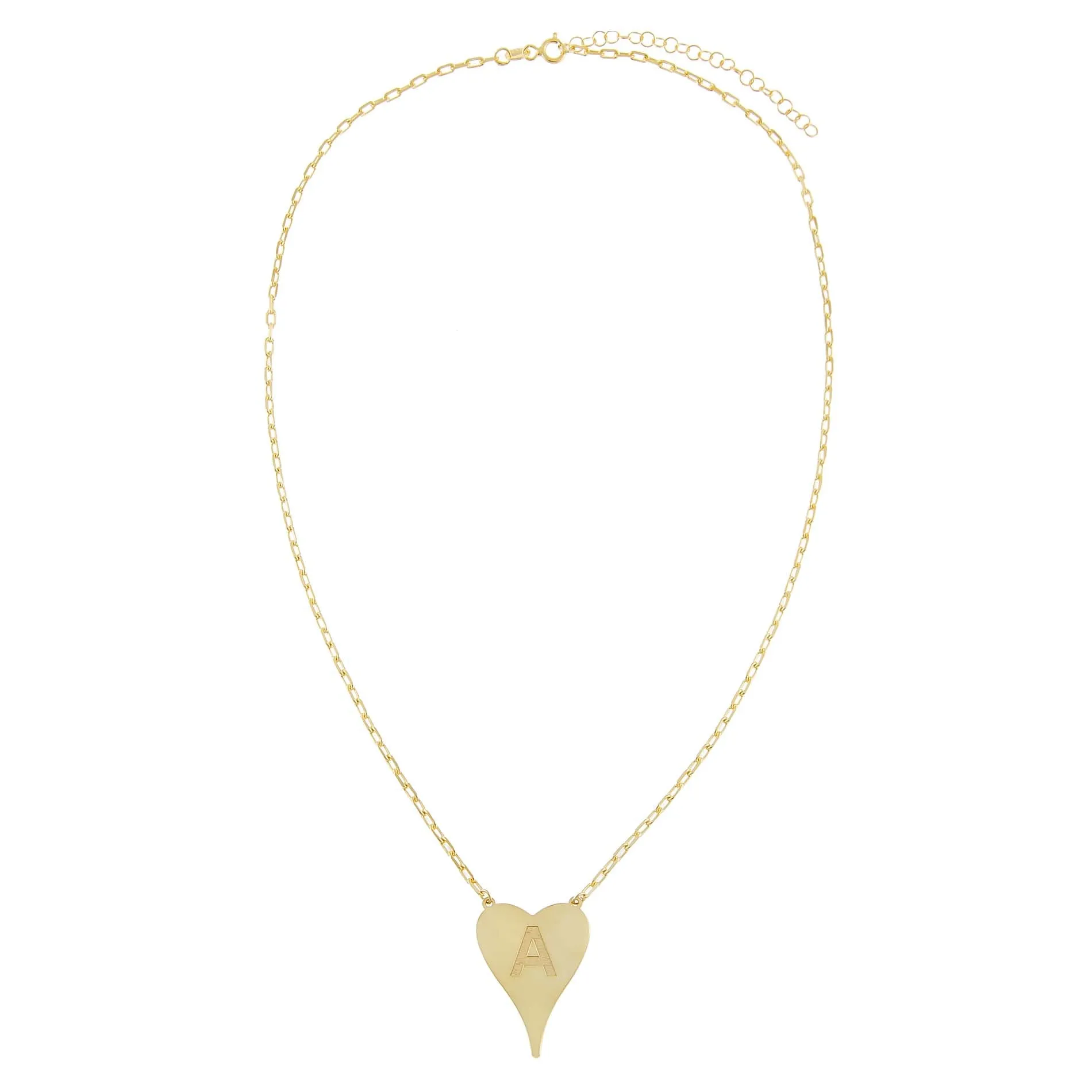 Initial Heart Link Necklace