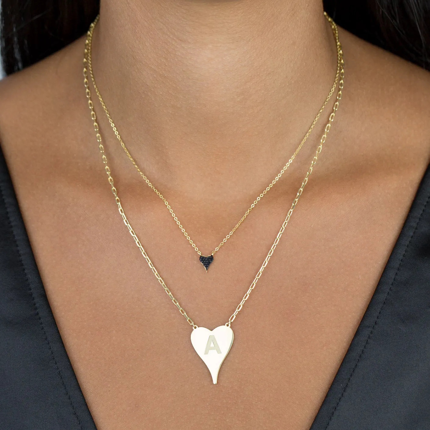 Initial Heart Link Necklace
