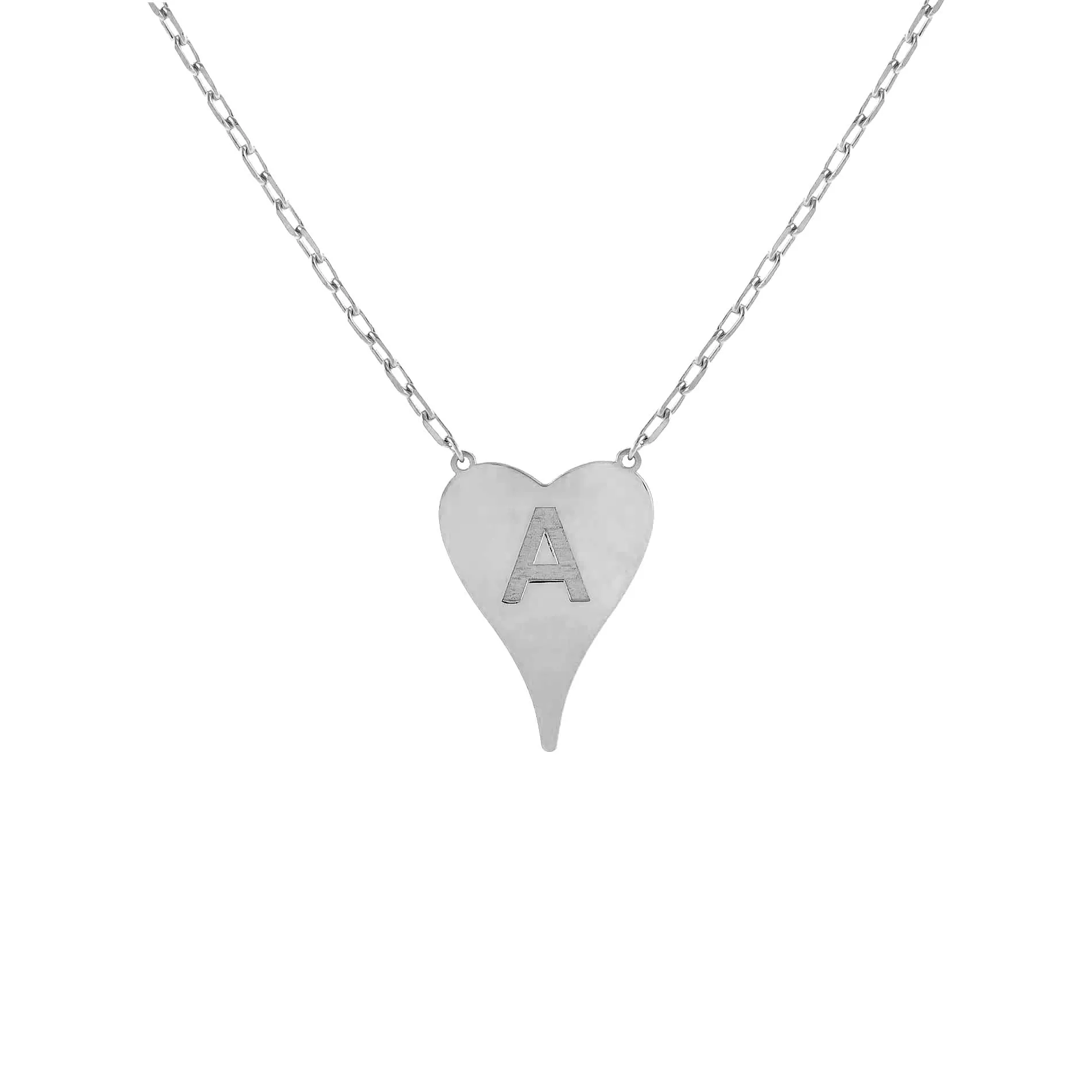 Initial Heart Link Necklace