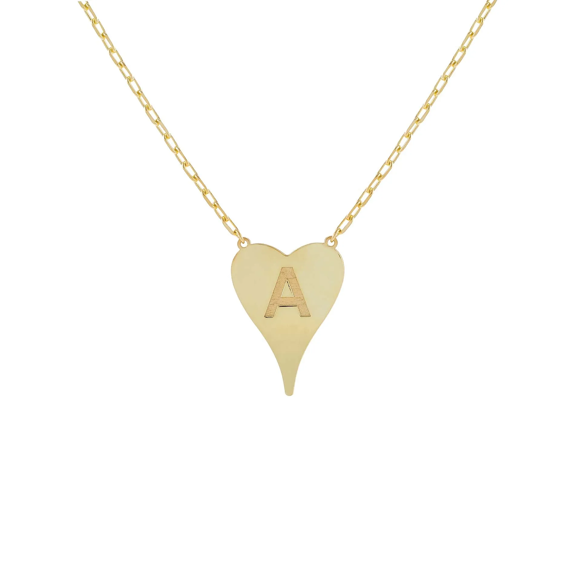 Initial Heart Link Necklace