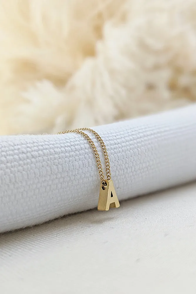 Initial Necklace in Gold