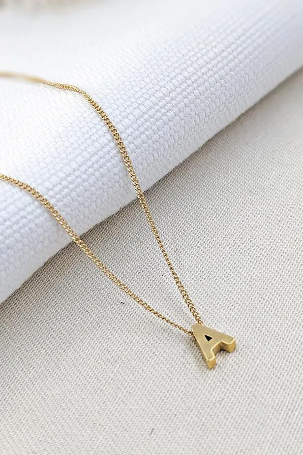 Initial Necklace in Gold