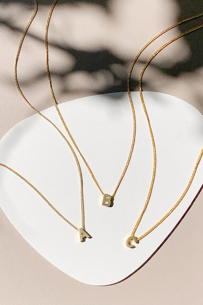 Initial Necklace in Gold