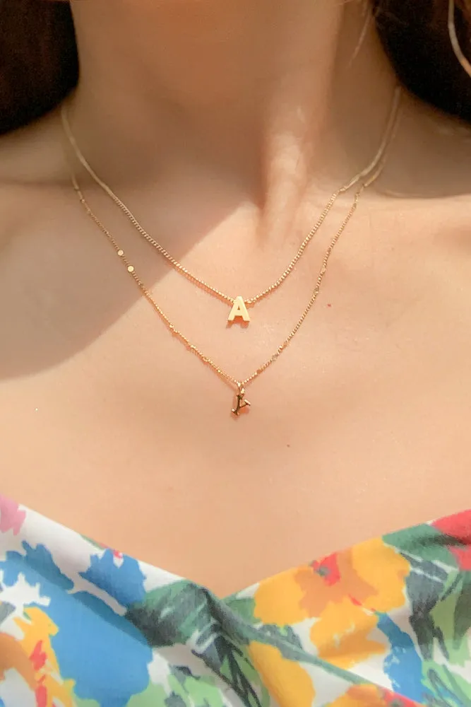 Initial Necklace in Gold