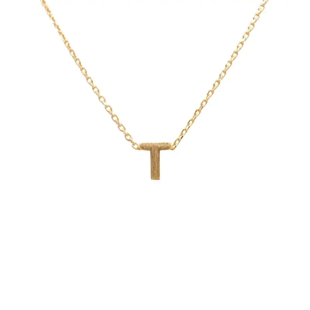 INITIAL T GOLD NECKLACE