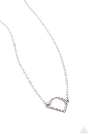 INITIALLY Yours - D - Multi  Iridescent Rhinestone Letter Paparazzi Short Necklace