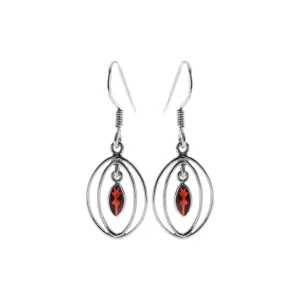 Ivy double oval garnet earrings