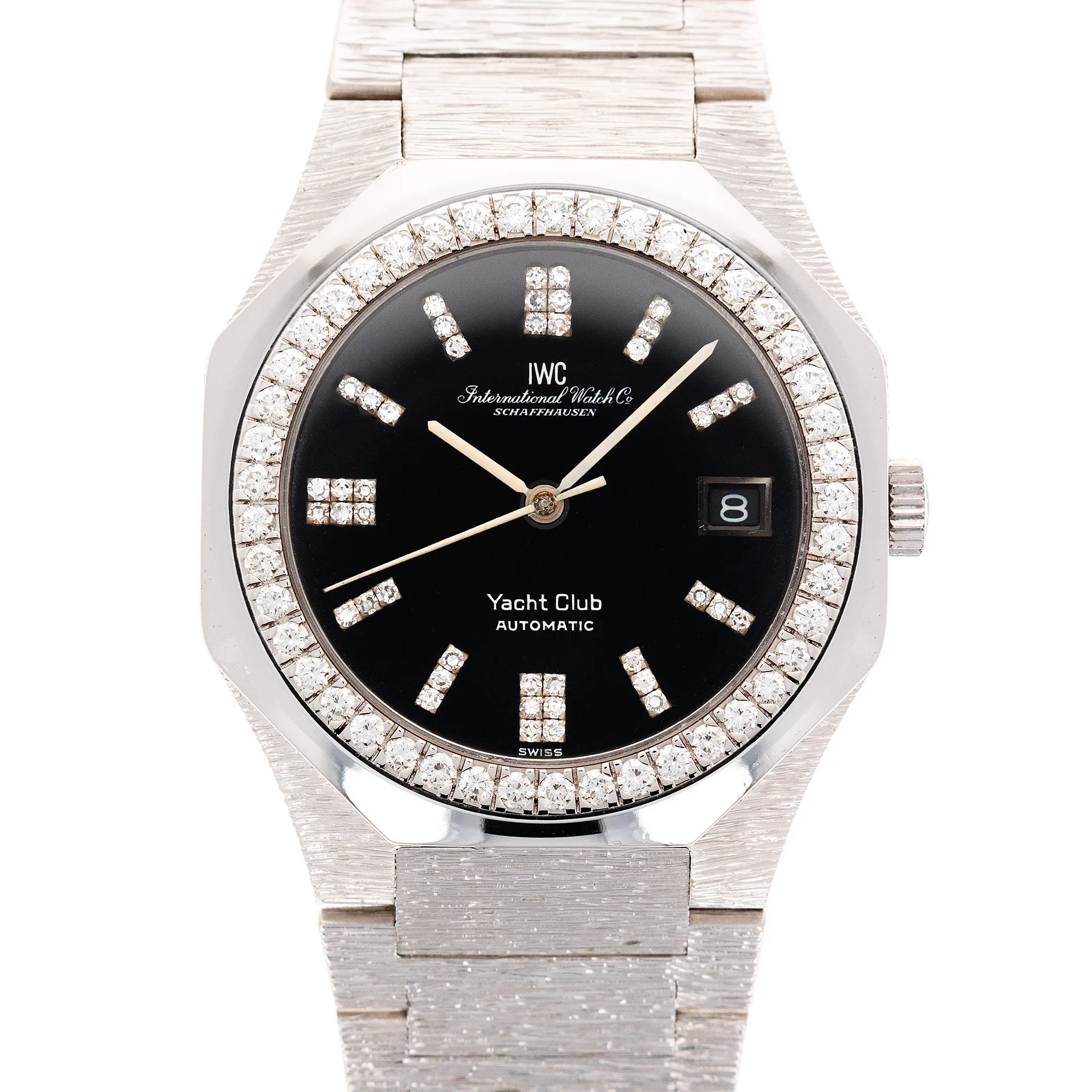IWC White Gold Yacht Club Onyx & Diamond Watch