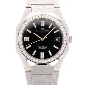 IWC White Gold Yacht Club Onyx & Diamond Watch