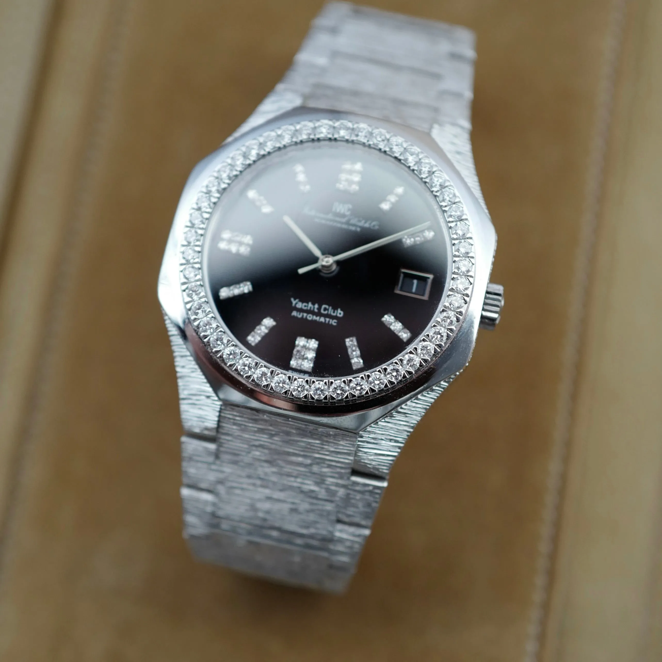 IWC White Gold Yacht Club Onyx & Diamond Watch