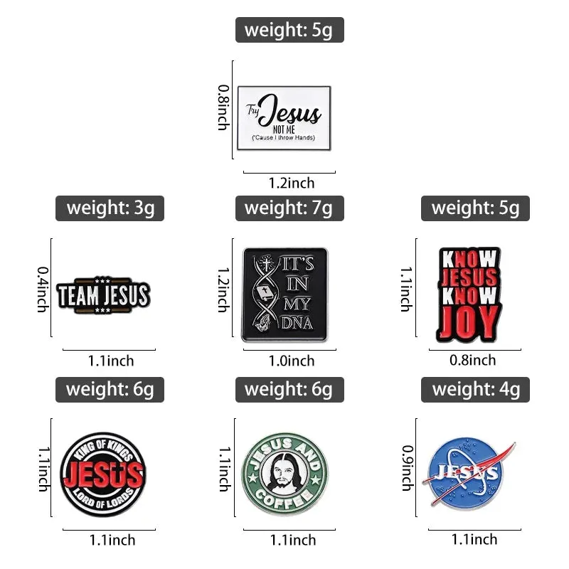 Jesus Series GOD Is Good Enamel Pins JESUS FREAK CLUB Brooches
