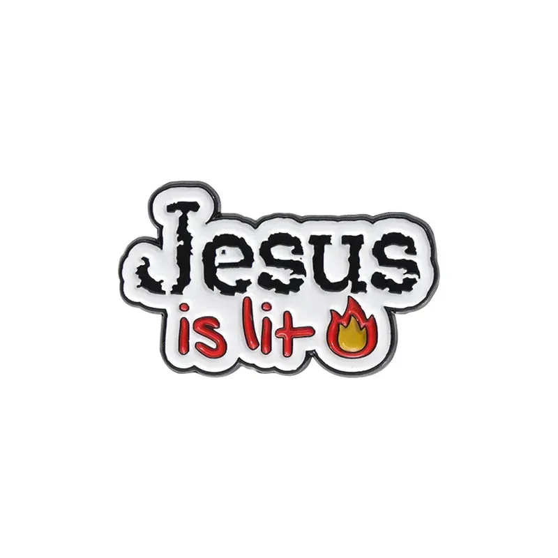 Jesus Series GOD Is Good Enamel Pins JESUS FREAK CLUB Brooches