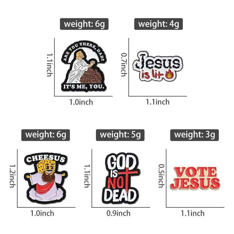 Jesus Series GOD Is Good Enamel Pins JESUS FREAK CLUB Brooches