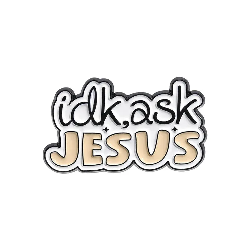 Jesus Series GOD Is Good Enamel Pins JESUS FREAK CLUB Brooches