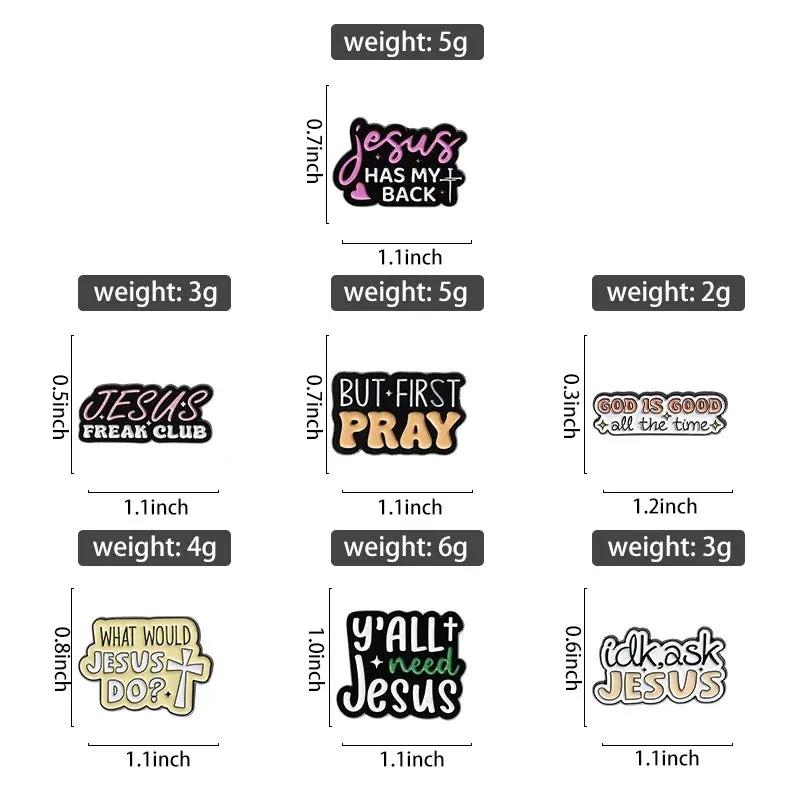 Jesus Series GOD Is Good Enamel Pins JESUS FREAK CLUB Brooches