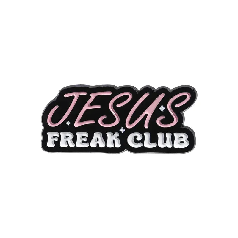 Jesus Series GOD Is Good Enamel Pins JESUS FREAK CLUB Brooches