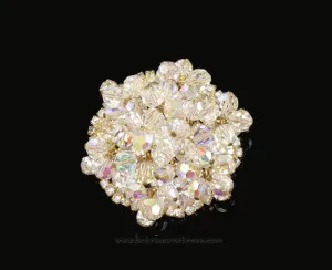 Juliana DeLizza and Elster Clear Rhinestone & Bead Vintage Brooch