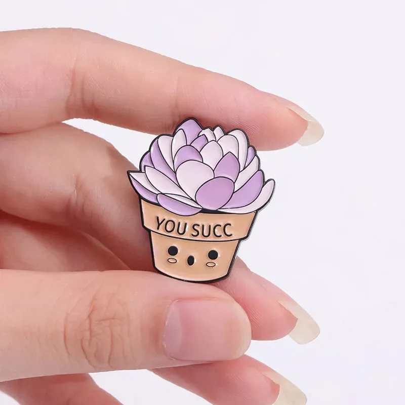 Kawaii Animal & Plant Enamel Pins 🌿🦜 Cute Brooches - Toucan, Pigeon, Succulent & More! 🥚🥒