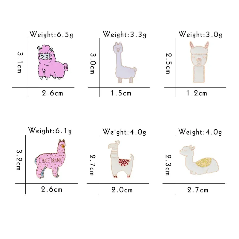Kawaii Animal Brooches 🦙✨ Cute Enamel Pins - Cartoon Camel & Alpaca Fashion Jewelry for Kids & Women 🎀💖