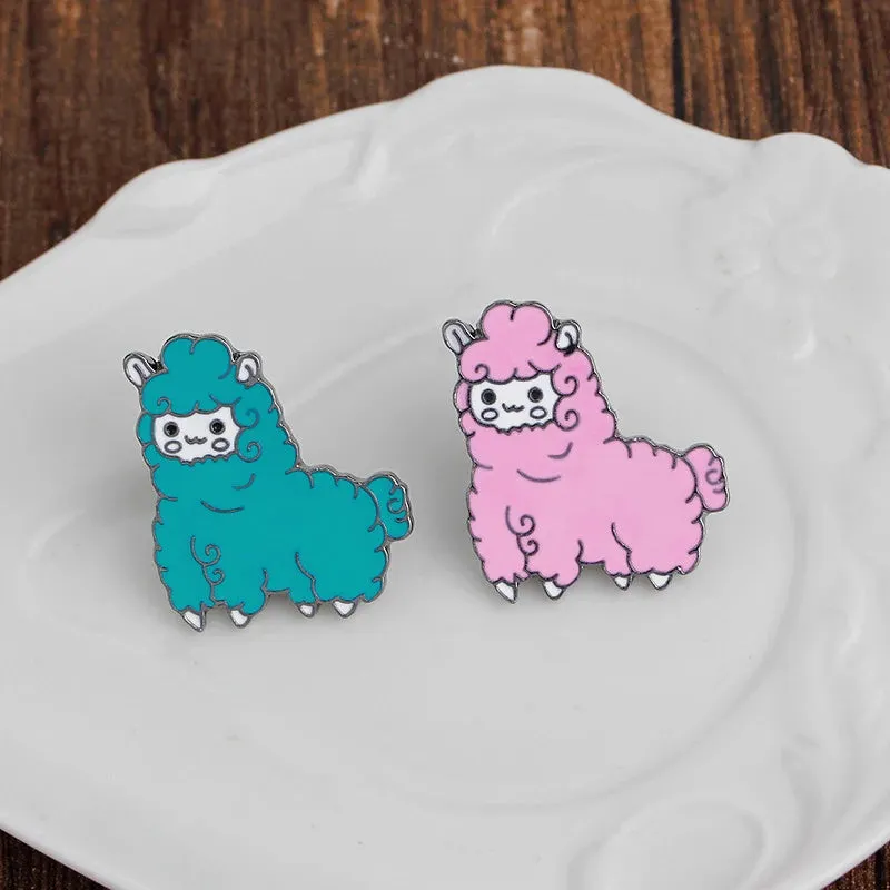 Kawaii Animal Brooches 🦙✨ Cute Enamel Pins - Cartoon Camel & Alpaca Fashion Jewelry for Kids & Women 🎀💖