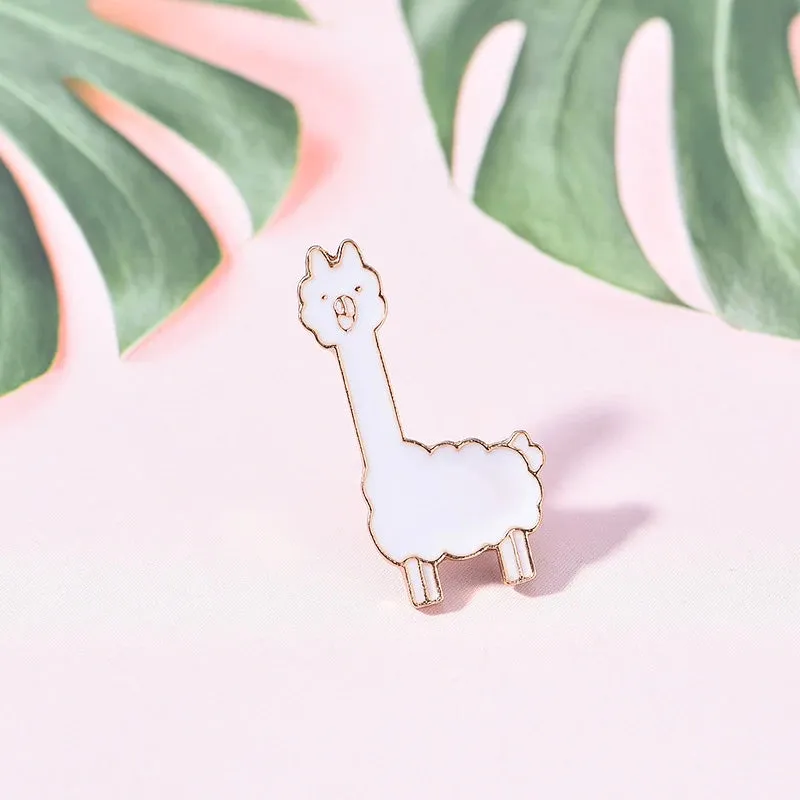 Kawaii Animal Brooches 🦙✨ Cute Enamel Pins - Cartoon Camel & Alpaca Fashion Jewelry for Kids & Women 🎀💖