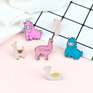Kawaii Animal Brooches 🦙✨ Cute Enamel Pins - Cartoon Camel & Alpaca Fashion Jewelry for Kids & Women 🎀💖