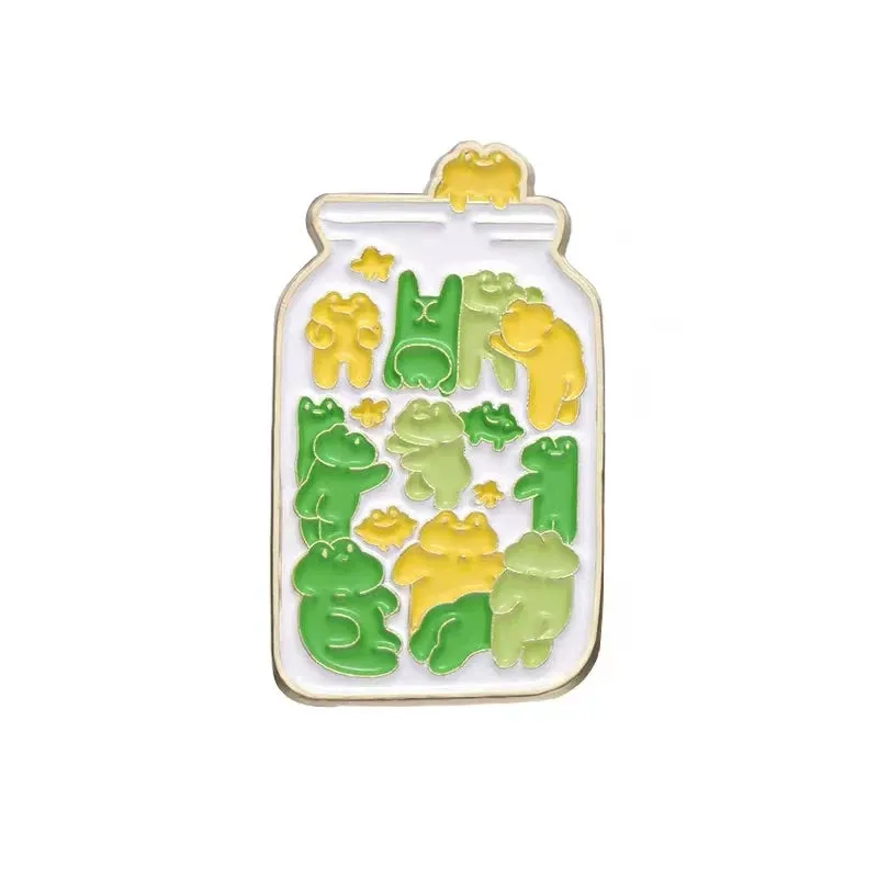 Kawaii Frog Enamel Pins 🐸✨ Cute Cartoon Brooches & Lapel Badges – Perfect Gift for Kids & Friends! 🎁💖