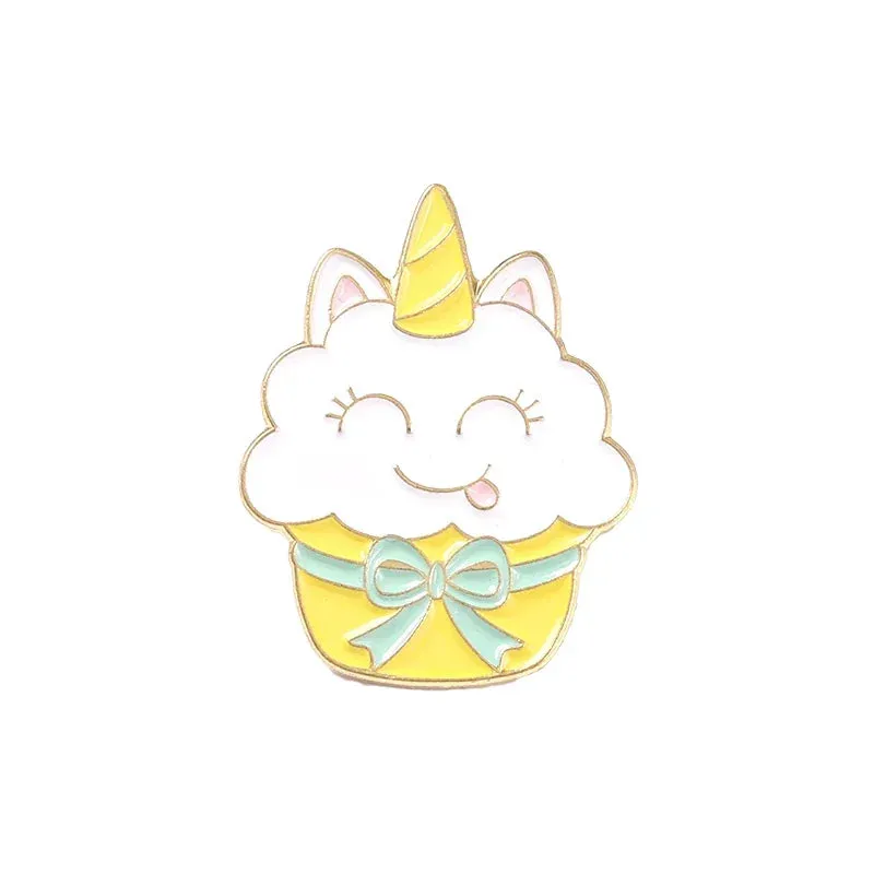 Kawaii Rainbow Dessert Enamel Pin 🍰🍦 Cute Cake & Ice Cream Brooches for Bags & Clothes 🎀✨ Perfect Gift for Friends & Kids!