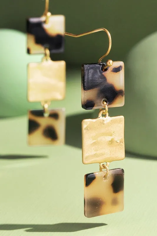 KELLIE ACETATE SQUARE DROP EARRINGS